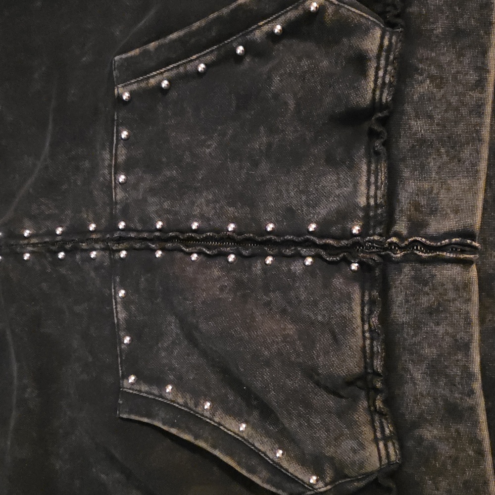 Broken Promises Adorned Washed Black Zip Up Hoodie Size Large - Picture 12 of 12